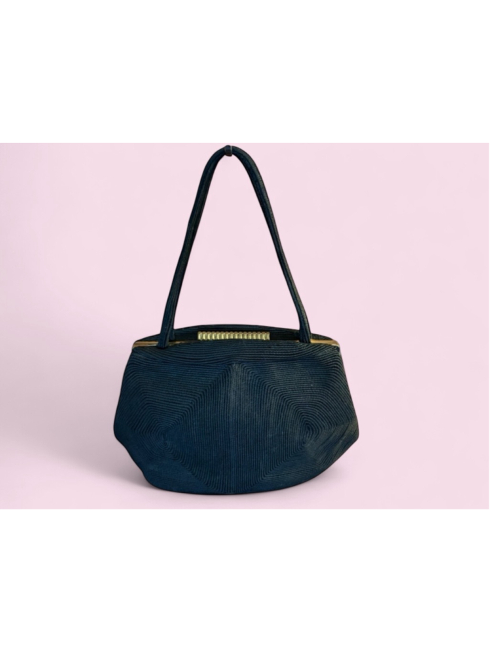 Lefaye Black Woven Corde Handbag MCM Vintage 40s 50s Purse